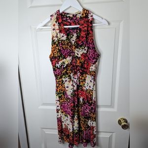 Jones New York Women's sleeveless dress Pink And Black floral size 8